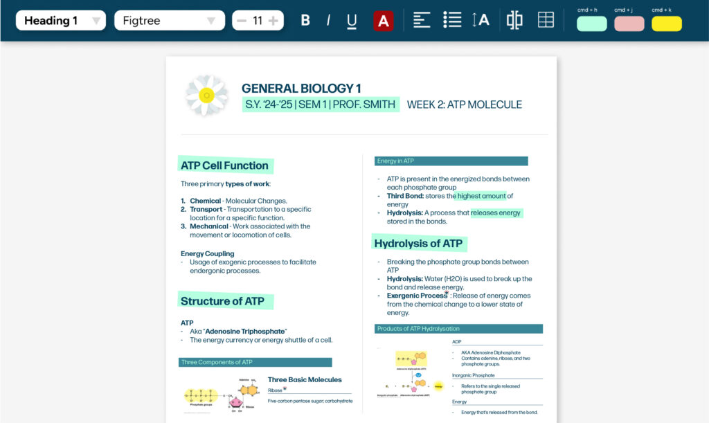 biology digital notes on adenosine triphosphate or ATP