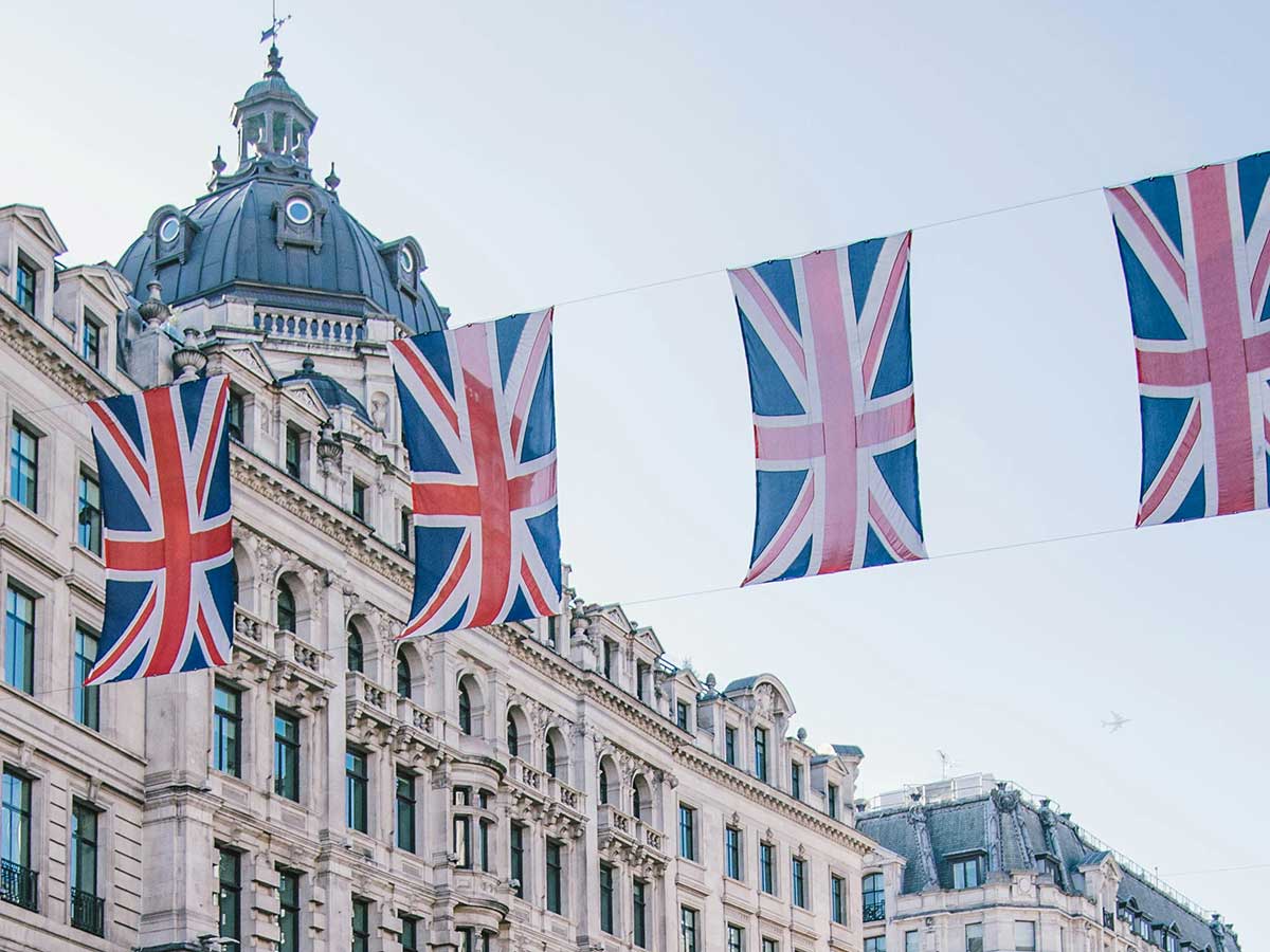 UK flags in university